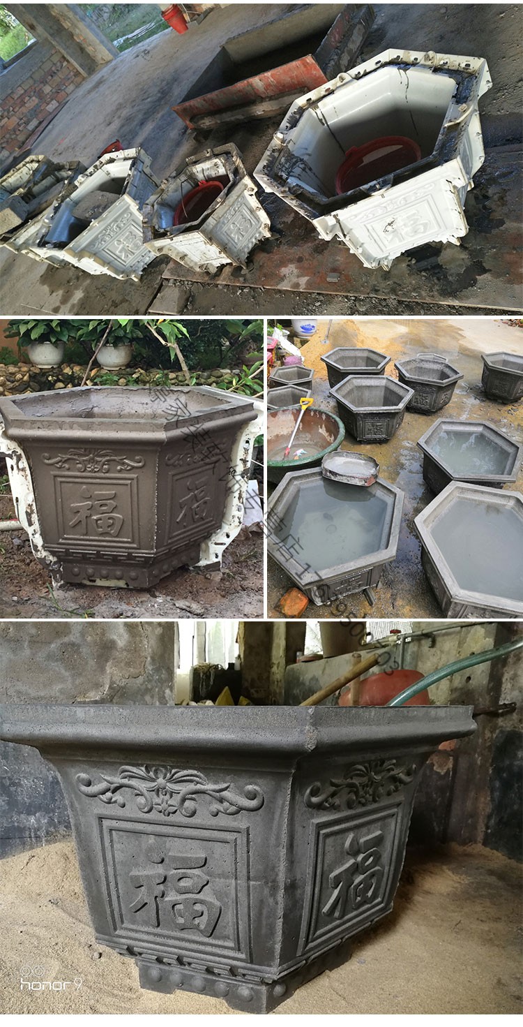花盆模具盆水泥模具 花盆模具水泥花盆模具六角欧式加厚盆景混泥土