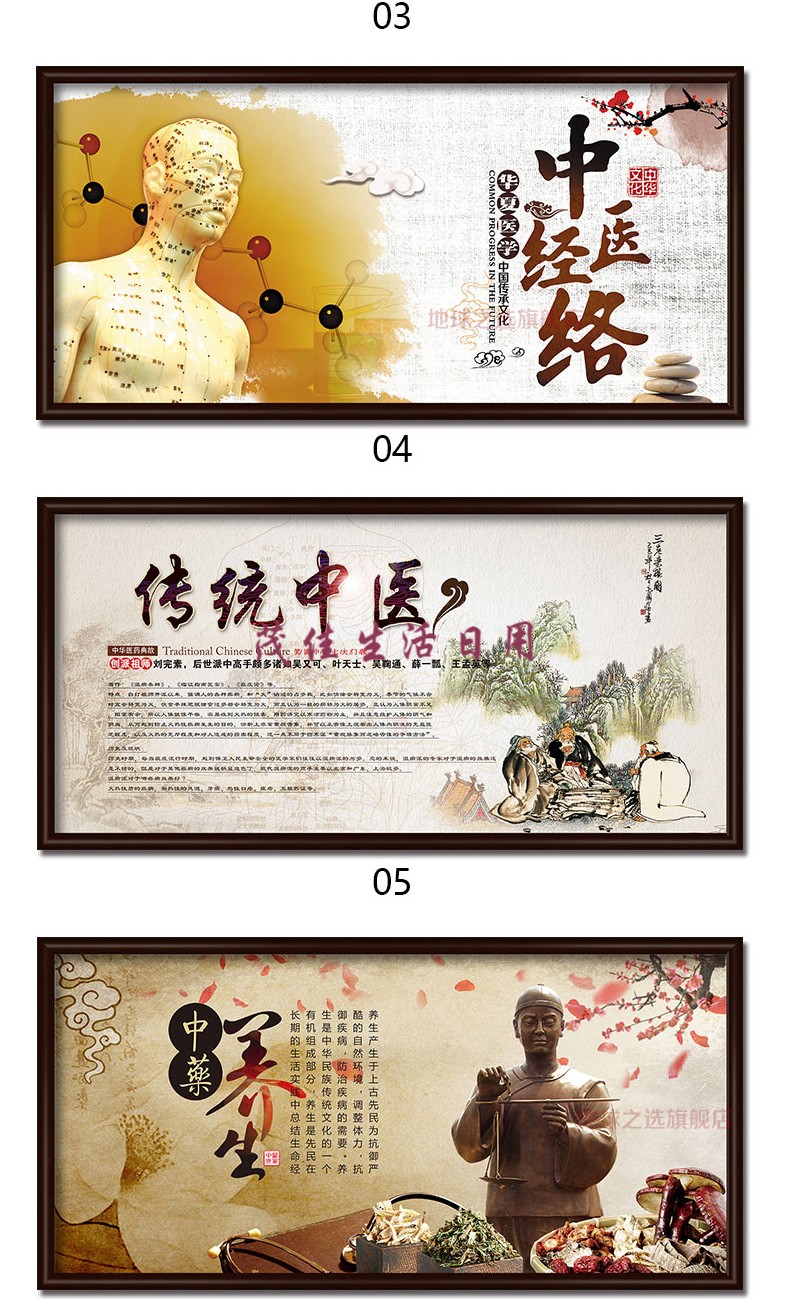 中医装饰画诊所挂画医院背景墙面画理疗养生会所壁画宣传画海报按摩院