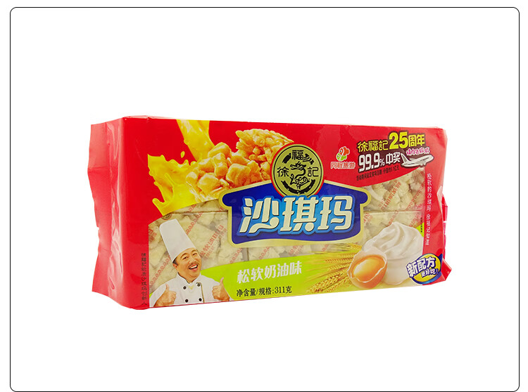 徐福记405沙琪玛311g早餐糕点休闲零食点心松软牛奶味