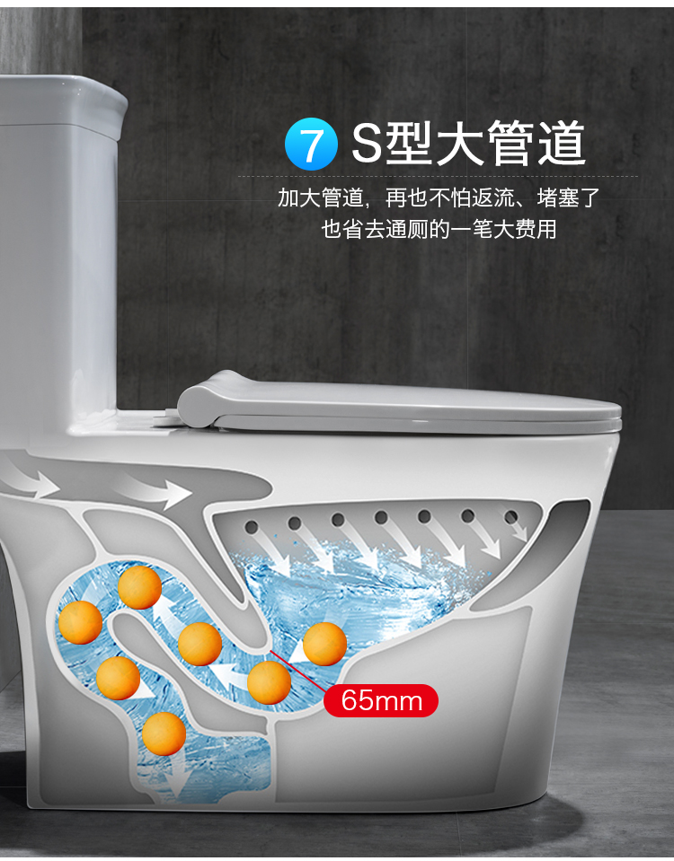 淳炫品牌德国家用抽水马桶漩虹吸式连体节水座坐便器防臭卫生间一键快