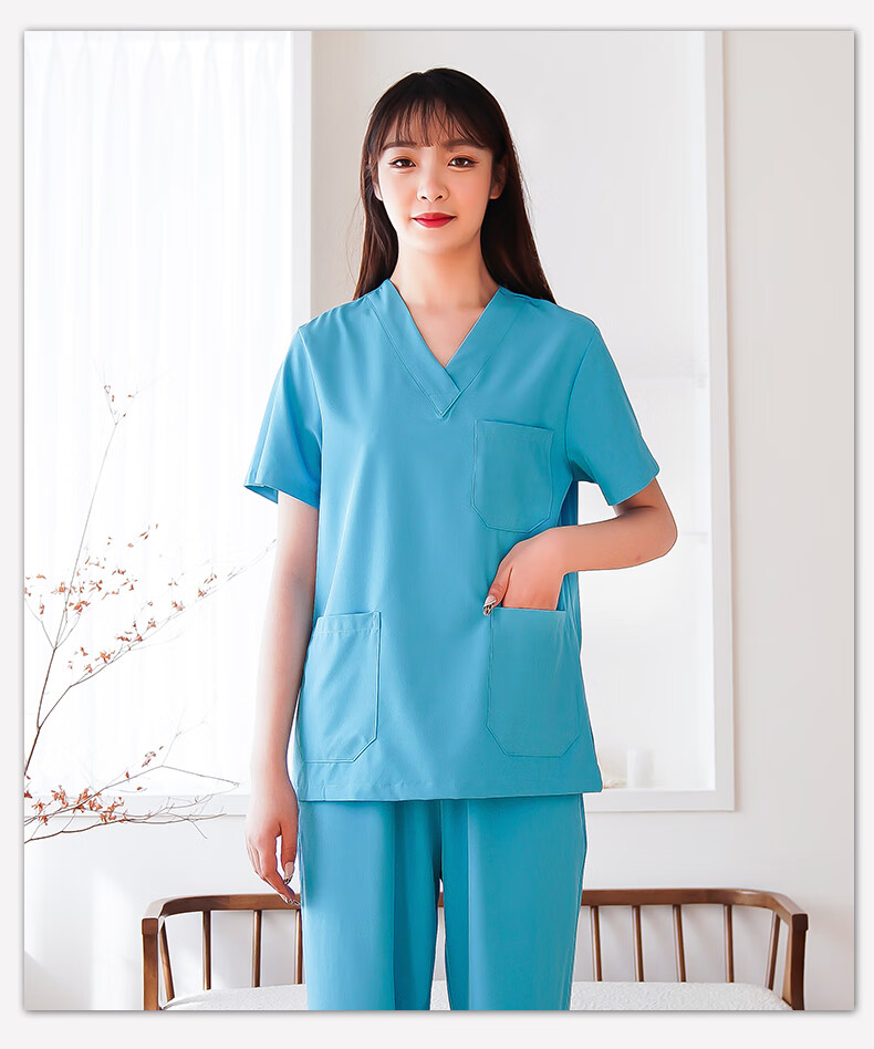 官网专卖恒源祥白大褂工作服洗手衣短袖女手术室薄款刷手服口腔牙科