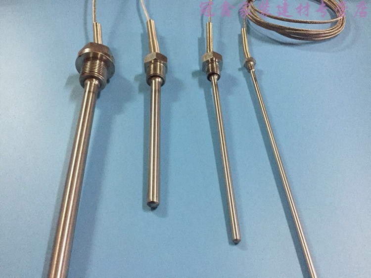 不锈钢固定螺纹k型热电偶pt100铂热电阻防水温度传感器探头j/t/e m20*