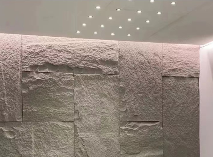 pu石皮电视背景墙人造仿真蘑菇石材展厅岩壁内外墙面砖纯白色仿真pu