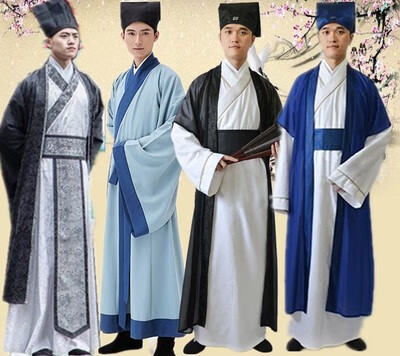 新款古装书生男汉服表演服古代秀才服装宋古典老师讲课演出服2020