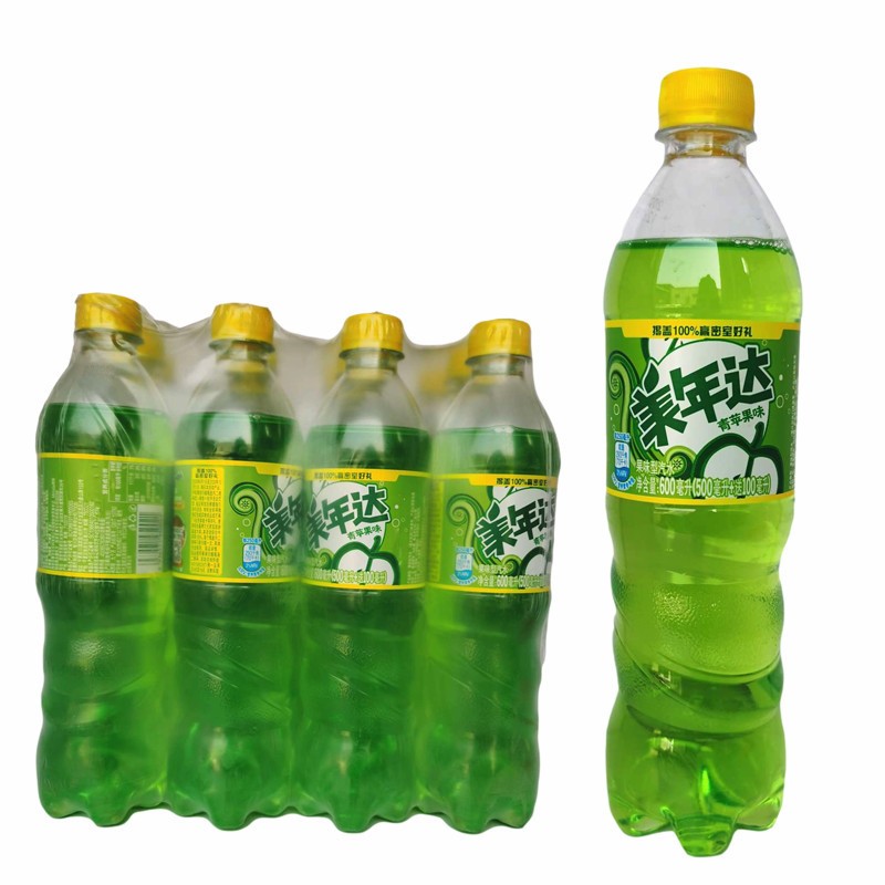 百事美年达西瓜葡萄味苹果味橙味七喜柠檬碳酸饮料600ml6瓶12瓶整箱