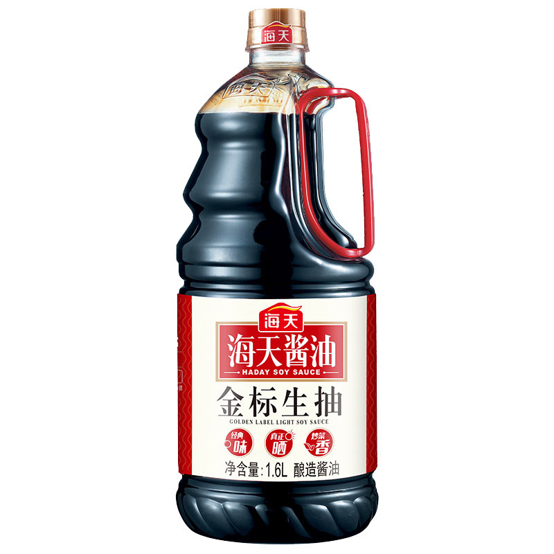 plus会员海天金标生抽黄豆酿造一级酱油16l4件