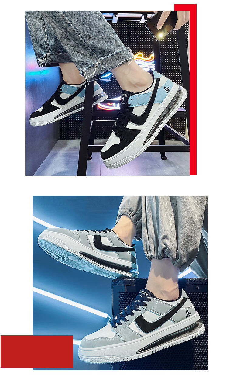 nike耐克2022新款春季黑白控气垫减震休闲板鞋男士低帮运动百搭潮鞋