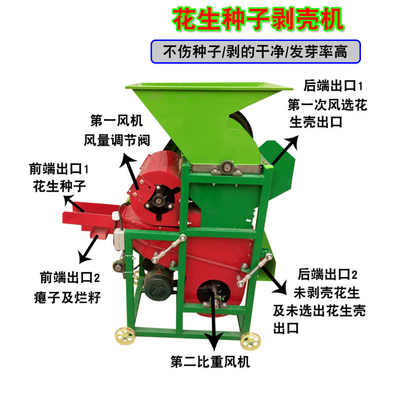 花生种子剥壳机红皮新款双风机不伤油坊配套用小型花生去壳脱壳机 600