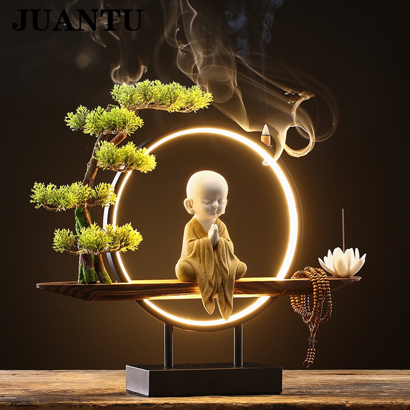 juantu茶具紫砂小和尚可爱禅意人物摆件创意中式家居茶道茶艺桌面饰品