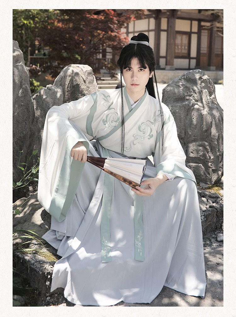 汉服男古装长袍清秀原创晋襦交领上衣襦裙套装原创汉服中国风男女装
