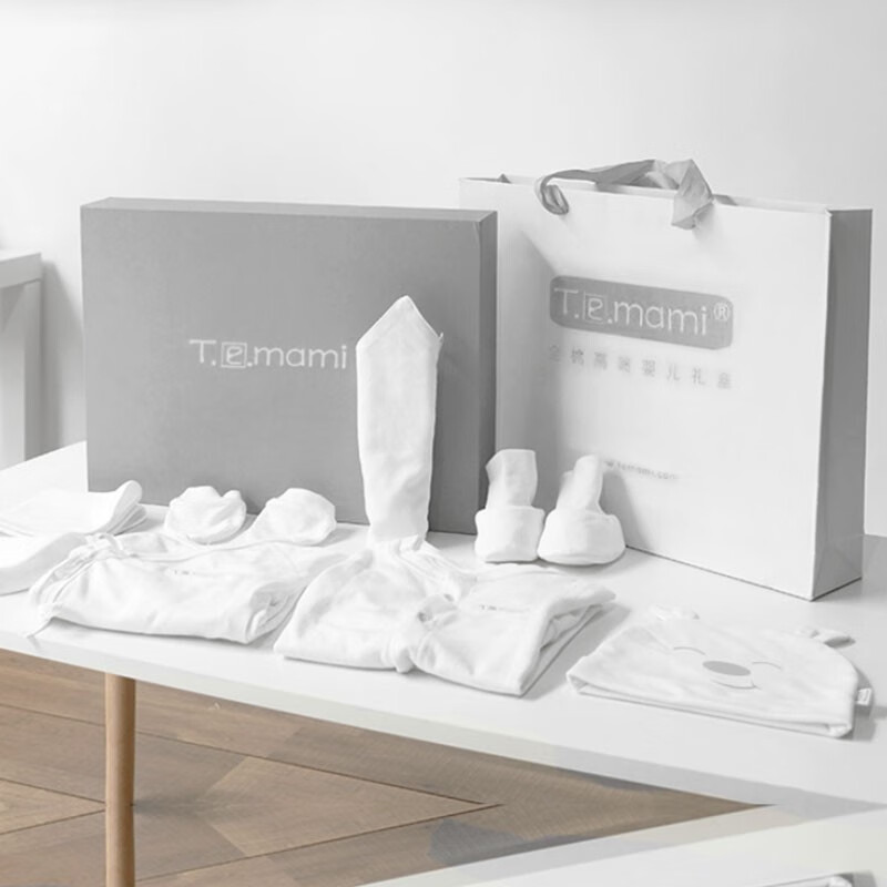 T.e.mami婴儿衣服礼盒纯棉新生儿套装初生婴儿用品满月礼物百天宝宝用品 礼盒12件套（3-6个月）