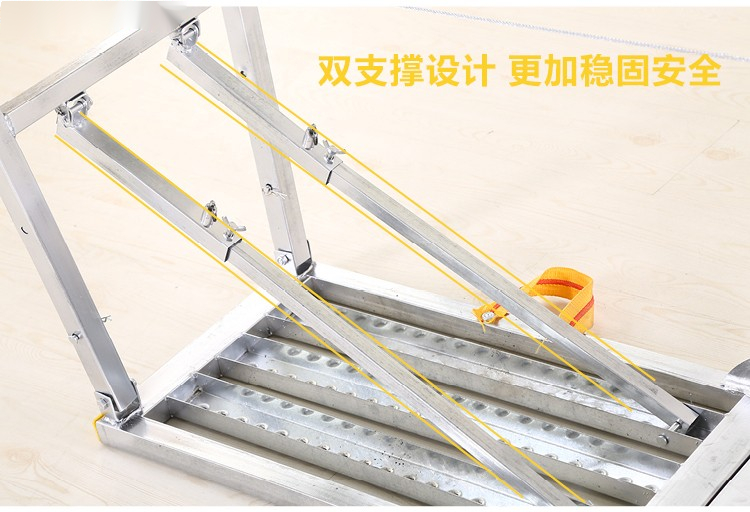 装修脚手架可折叠升降折叠马凳脚手架升降装修室内加厚马登梯子多功能架子施工程平台凳 1.8*40网面(双支撑双钢丝)