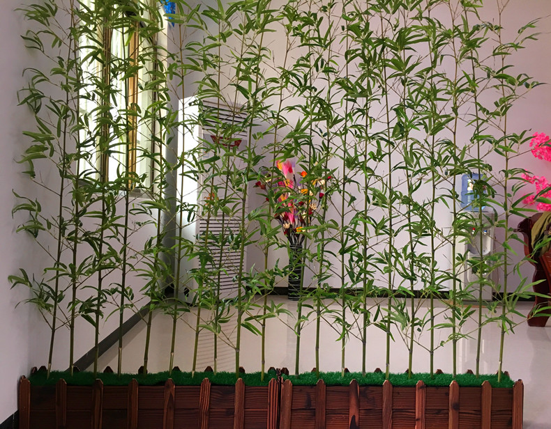 s6遮挡室内柱子装饰客厅仿真竹子植物竹子装饰隔断屏风客厅酒店sn0606