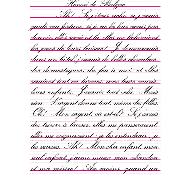 正版 漂亮法语手写体临摹字帖 法文圆体 花体 两种字体【赠送活页临摹