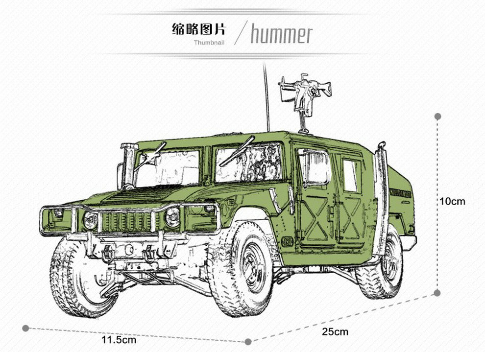 凯迪威合金军事模型1:18美军悍马车模战地车越野车金属仿真正品_现价