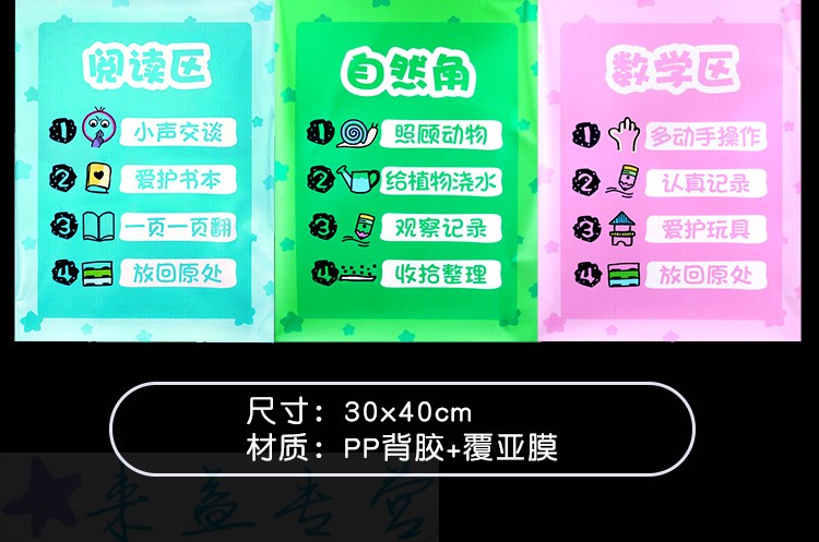幼儿园区域规则进区牌卡布置约定标识区角标志活动区域牌儿童分类