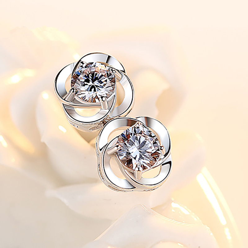 【京东商城】抖音同款雪花银耳钉(情人节不二