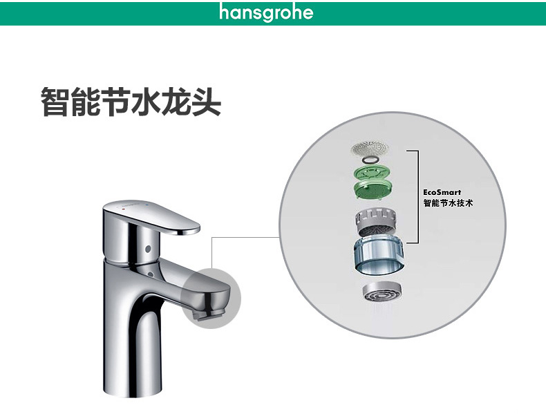 汉斯格雅水龙头31612黄铜面盆龙头31060台盆龙头冷热水龙头单孔龙头 7
