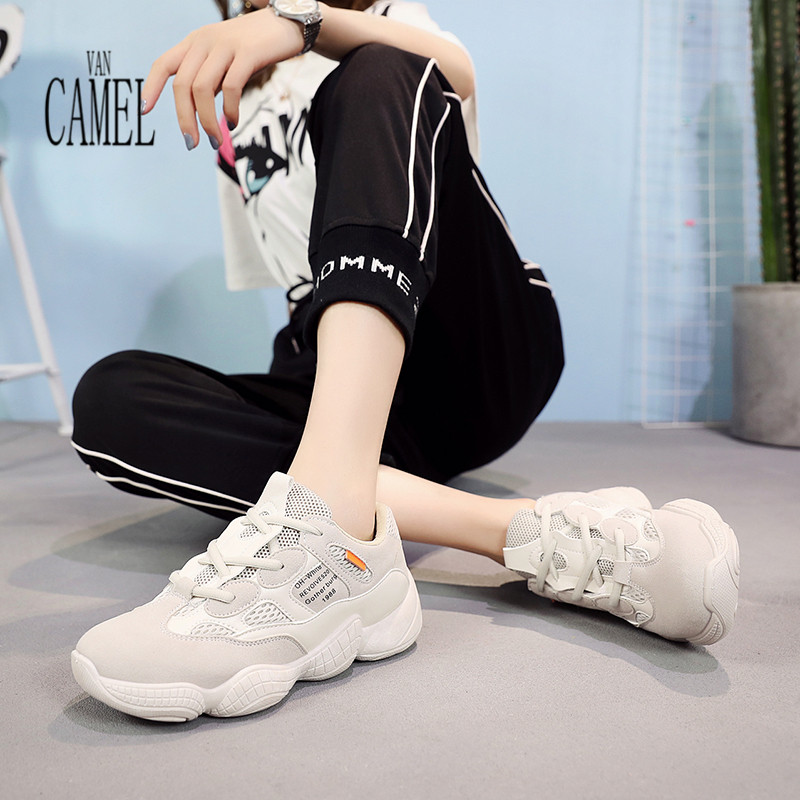 骆驼女鞋子休闲运动鞋女夏季椰子老爹鞋