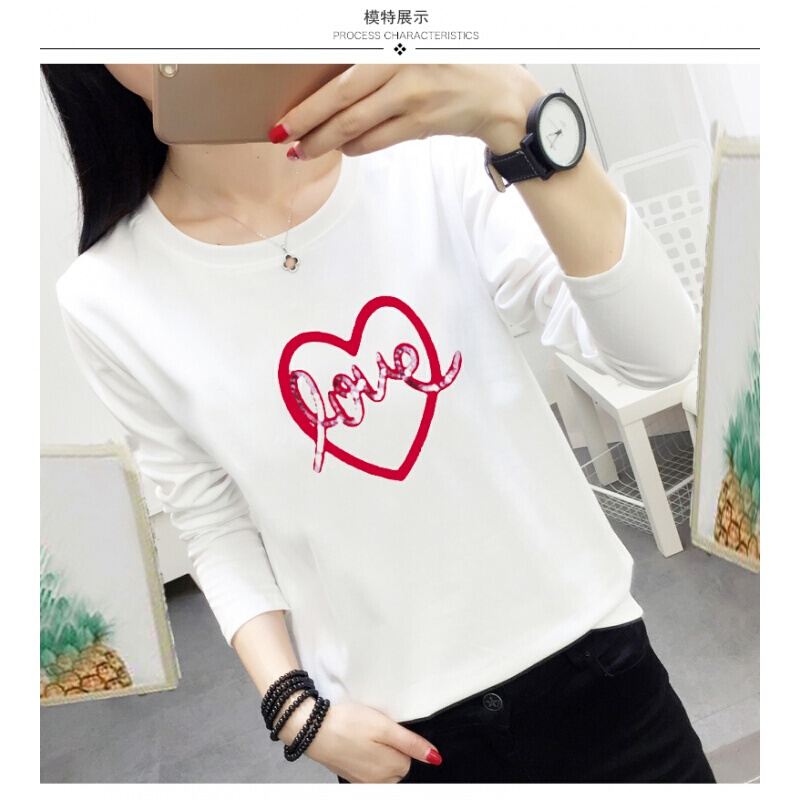 2018新款秋装女士长袖t恤女显瘦卫衣女