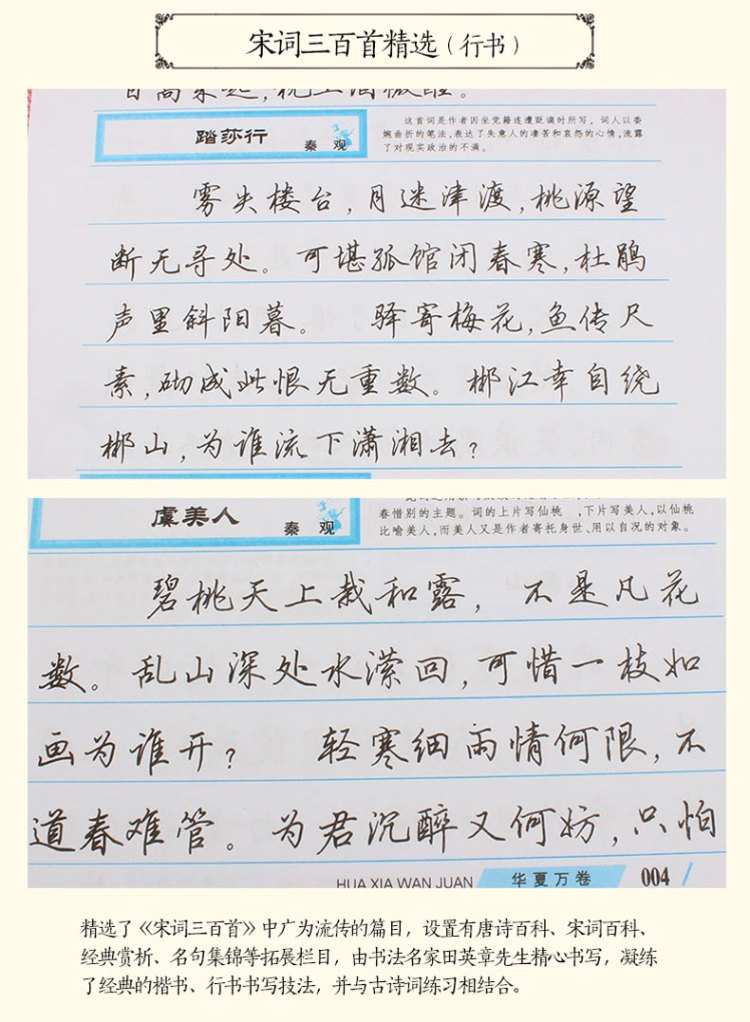 田英章宋词三百首精选行书钢笔字帖