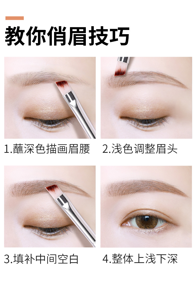 卡姿兰（Carslan） 眉粉女防水防汗带刷双色初学者眉笔不脱色自然持久不易晕染 02#灰粽（深棕+灰色）
