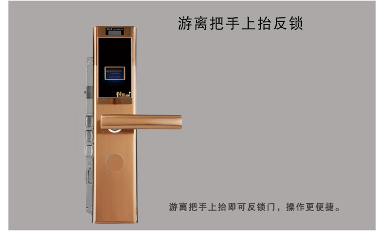 佰仑 指纹锁家用防盗门指纹密码门锁防盗锁智能电子门锁 金刚黑-右内