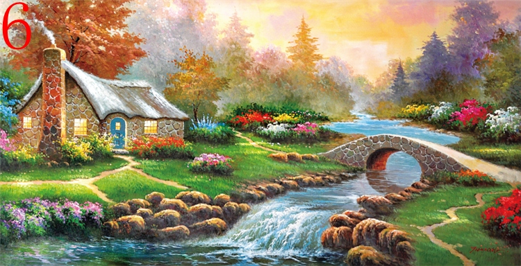 正画新品,高清喷绘印刷油画世界古典名画田园画欧式山水景黄金满地
