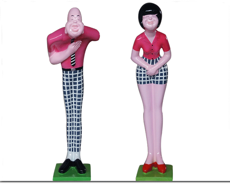 玻璃钢酒店ktv餐厅开业落地摆件迎宾人物雕塑鞠躬树脂