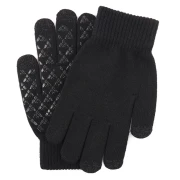 Huixun Jingdong's own brand warm gloves men's and women's touch screen thickened winter cold-proof woolen gloves black