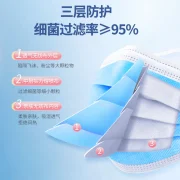 Interface Medical Surgical Mask Adult Protection Sterilization Grade Dust-proof Anti-Bacteria Three-Layer Protection Large Pack Blue 100pcs 10 Pieces*10 Bags