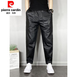 Pier Cardin windproof leather pants men's 2024 new velvet thickened autumn and winter motorcycle riding pants motorcycle warm leather pants black 3XL Pier Cardin windproof leather pants men's 2024 new velvet thickened autumn and winter motorcycle riding pants motorcycle warm leather pants black 3XL