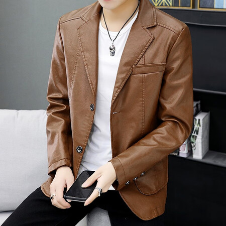Pison jacket men's leather jacket men's 2020 autumn and winter new fleece thickened imitation leather jacket PU motorcycle leather jacket Korean version casual slim plus size men's jacket men's leather windbreaker men's 8937 natural yellow single leather XL Pison jacket men's leather jacket men's 2020 autumn and winter new fleece thickened imitation leather jacket PU motorcycle leather jacket Korean version casual slim plus size men's jacket men's leather windbreaker men's 8937 natural yellow single leather XL