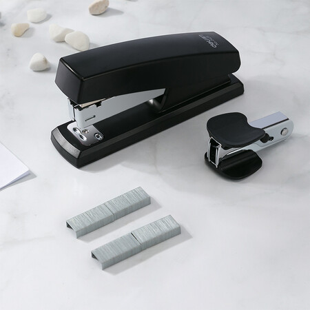 Deli deli12# office stapler 3-piece set of stapler + staples + staple remover office supplies black 0354 Deli deli12# office stapler 3-piece set of stapler + staples + staple remover office supplies black 0354