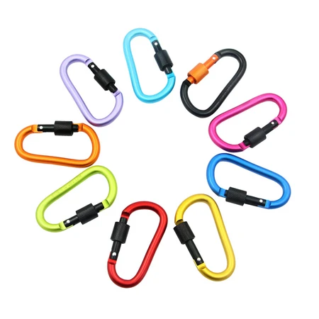 Gorton GEDUN mountaineering buckle multifunctional load-bearing rock climbing safety buckle quick buckle key buckle with lock kettle buckle backpack D-shaped buckle aluminum alloy five packs in random colors Gorton GEDUN mountaineering buckle multifunctional load-bearing rock climbing safety buckle quick buckle key buckle with lock kettle buckle backpack D-shaped buckle aluminum alloy five packs in random colors