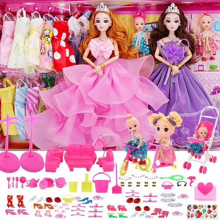 Send 169 gifts doll toy set big gift box doll dress up princess Miao baby Barbie doll clothes play house scene dollhouse girl gift children's day birthday gift A4 3D cosmetic contact lenses + 12 movable + 156 sets Send 169 gifts doll toy set big gift box doll dress up princess Miao baby Barbie doll clothes play house scene dollhouse girl gift children's day birthday gift A4 3D cosmetic contact lenses + 12 movable + 156 sets