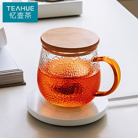 Yihu Tea YIHUTEA Hammered Teacup Glass with Handle Office with Filtered Tea Separation Cup for Men and Women Tea Cup with Lid Glass Tea Set Cup Heat-resistant Water Cup 400ml Yihu Tea YIHUTEA Hammered Teacup Glass with Handle Office with Filtered Tea Separation Cup for Men and Women Tea Cup with Lid Glass Tea Set Cup Heat-resistant Water Cup 400ml