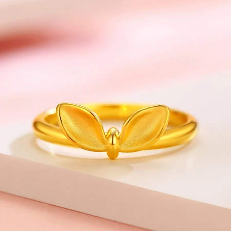 Zokai Gold Ring Female Cute Rabbit Ears 999 Pure Gold Ring Ring for Girlfriend New Year's Gift Pricing Zokai Gold Ring Female Cute Rabbit Ears 999 Pure Gold Ring Ring for Girlfriend New Year's Gift Pricing