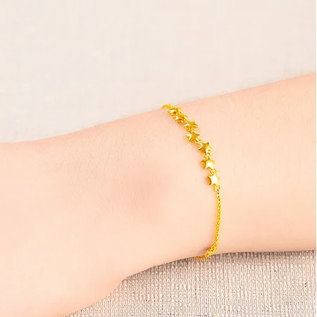 Ming Diamond International 18K Gold Bracelet Women's Wedding Bracelet Bracelet Anklet for Girlfriend Birthday Gift Star Bracelet Adjustable KJS030 Ming Diamond International 18K Gold Bracelet Women's Wedding Bracelet Bracelet Anklet for Girlfriend Birthday Gift Star Bracelet Adjustable KJS030