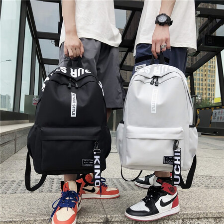 2020 new school bag men's backpack female junior high school students start school bag casual simple fashion trend canvas bag backpack all-match high school students black with sachet + bear ornament 2020 new school bag men's backpack female junior high school students start school bag casual simple fashion trend canvas bag backpack all-match high school students black with sachet + bear ornament
