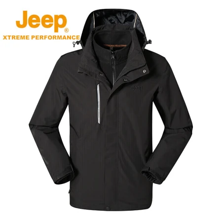 Jeep Men's Jacket Fleece Two-piece Outdoor Jacket Men's Three-in-One Couple Models Windproof Waterproof Warm Cold-proof Clothes Mountaineering Jacket Men's Brand Black L Jeep Men's Jacket Fleece Two-piece Outdoor Jacket Men's Three-in-One Couple Models Windproof Waterproof Warm Cold-proof Clothes Mountaineering Jacket Men's Brand Black L