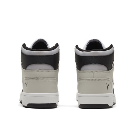 PUMA Puma official autumn and winter new men and women with the same style couple shoes sports casual retro mid-top sneakers REBOUND 369573 Puma white-black-light gray-19 37.5 PUMA Puma official autumn and winter new men and women with the same style couple shoes sports casual retro mid-top sneakers REBOUND 369573 Puma white-black-light gray-19 37.5