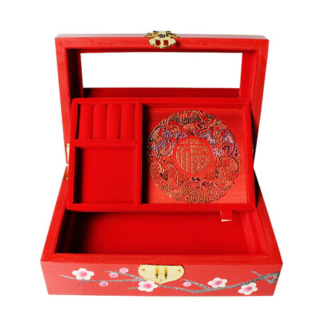 Nine-color jiucai jewelry box Pingyao push light lacquerware March 8th Women’s Day gift handmade collection Push light lacquer jewelry box Shanxi specialty red plum blossom Nine-color jiucai jewelry box Pingyao push light lacquerware March 8th Women’s Day gift handmade collection Push light lacquer jewelry box Shanxi specialty red plum blossom
