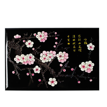 Nine-color jiucai jewelry box Pingyao push light lacquerware Hand-made collections for women’s day gifts Push light lacquer jewelry box Shanxi specialty black plum blossom Nine-color jiucai jewelry box Pingyao push light lacquerware Hand-made collections for women’s day gifts Push light lacquer jewelry box Shanxi specialty black plum blossom