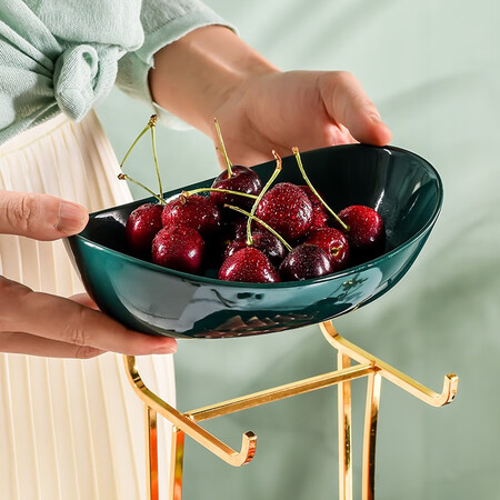 Long time Nordic luxury double-layer fruit plate Living room ceramic fruit bowl, household creative dried fruit plate, decorations, tea table, ingot double-layer fruit plate Long time Nordic luxury double-layer fruit plate Living room ceramic fruit bowl, household creative dried fruit plate, decorations, tea table, ingot double-layer fruit plate