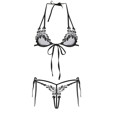 Pantera cat sexy lingerie SM open file free T-shirt bikini three-point suit female adult temptation R017 black Pantera cat sexy lingerie SM open file free T-shirt bikini three-point suit female adult temptation R017 black