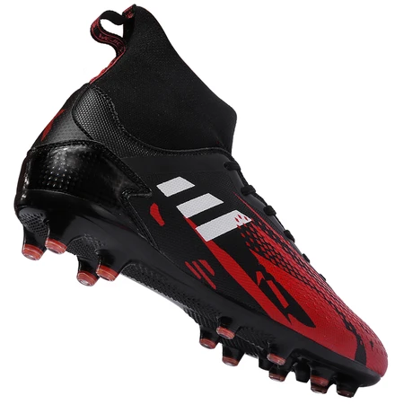 Men's football shoes with broken nails breathable short nails non-slip flying weaving children's football shoes men's long nails adult foot wide sports shoes game high-top football shoes student leather foot training shoes PISDO black and red spikes 41 Men's football shoes with broken nails breathable short nails non-slip flying weaving children's football shoes men's long nails adult foot wide sports shoes game high-top football shoes student leather foot training shoes PISDO black and red spikes 41