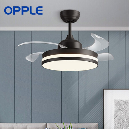 OPPLE invisible fan fan lamp living room dining room bedroom simple modern Nordic black electric fan lamp to send remote control can be shut down at regular time summer wind OPPLE invisible fan fan lamp living room dining room bedroom simple modern Nordic black electric fan lamp to send remote control can be shut down at regular time summer wind