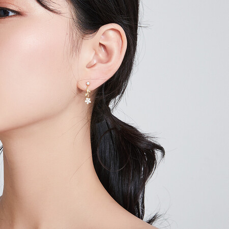 Gunai 925 silver earrings female one-week earrings set trendy length and short tassel earrings four-leaf clover student silver needle pearl earrings temperament versatile ladies fashion jewelry jewelry gift box T333 sweet flower language one week earrings set Gunai 925 silver earrings female one-week earrings set trendy length and short tassel earrings four-leaf clover student silver needle pearl earrings temperament versatile ladies fashion jewelry jewelry gift box T333 sweet flower language one week earrings set