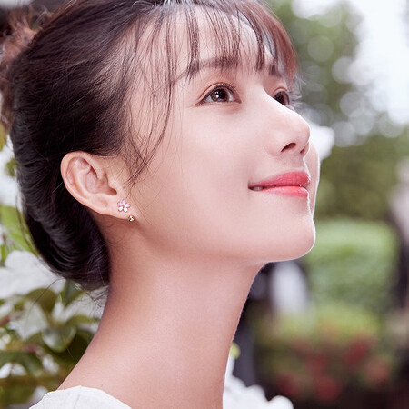 Saturday Fu Japanese Style Museum Series 18K Gold Earrings Women's Cherry Blossom Ear Hook Rose Gold Earrings Spot Saturday Fu Japanese Style Museum Series 18K Gold Earrings Women's Cherry Blossom Ear Hook Rose Gold Earrings Spot